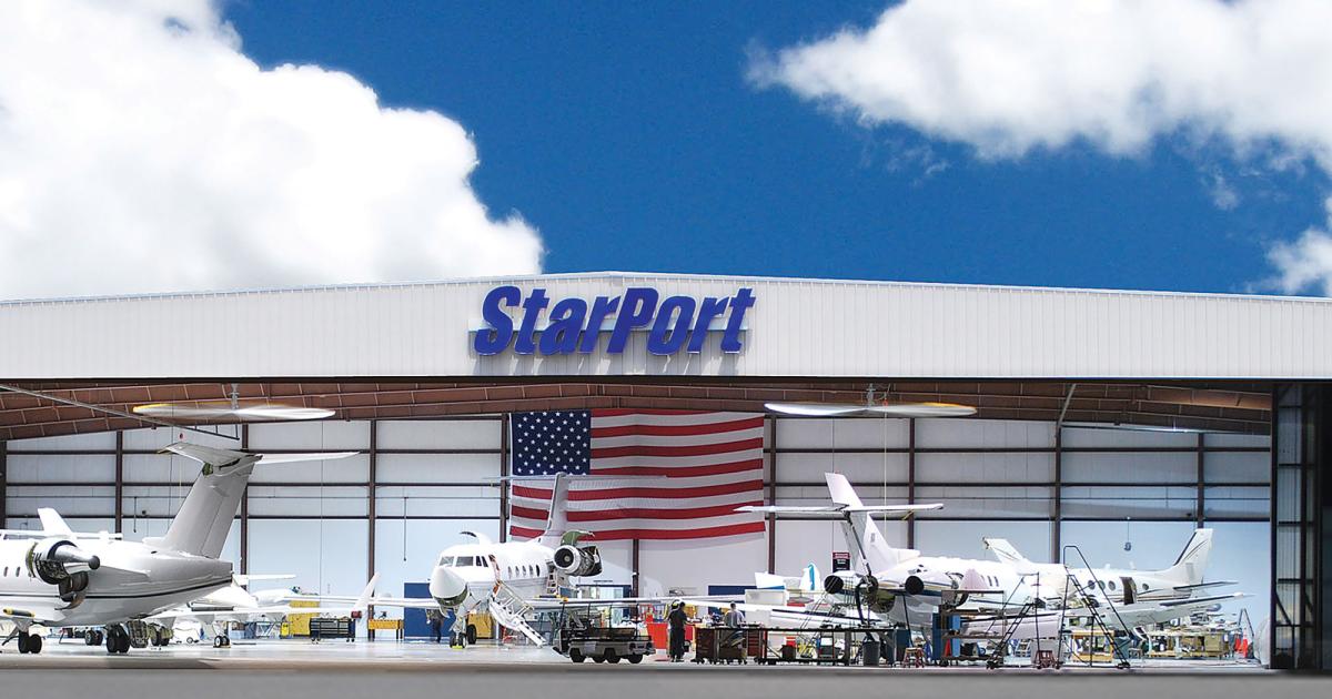 Starport operates both an FBO and an MRO at Orlando Sanford. The Part 145 repair station can perform maintenance on King Airs to Global 6000s. On the FBO side, the company is housed in a 7,000-sq-ft terminal, which is slated for refurbishment next year. Starport plans to seek IS-BAH certification for ground handling.