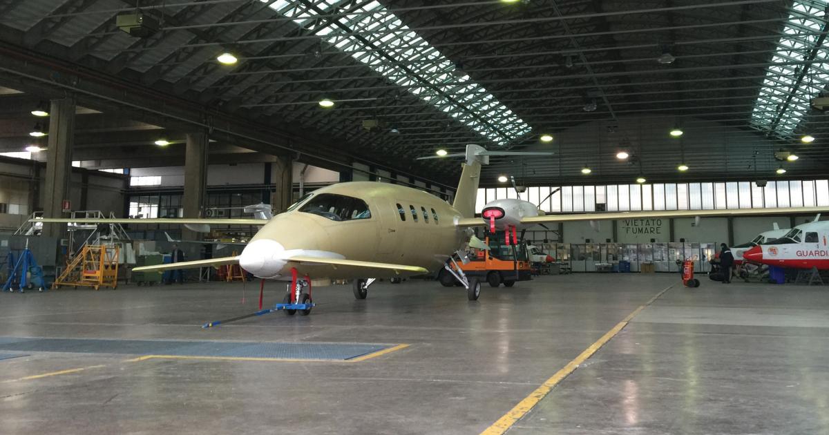 Piaggio rolled out the prototype of its P.180 multirole patrol aircraft (MPA) yesterday at the company’s Genoa, Italy, plant.
