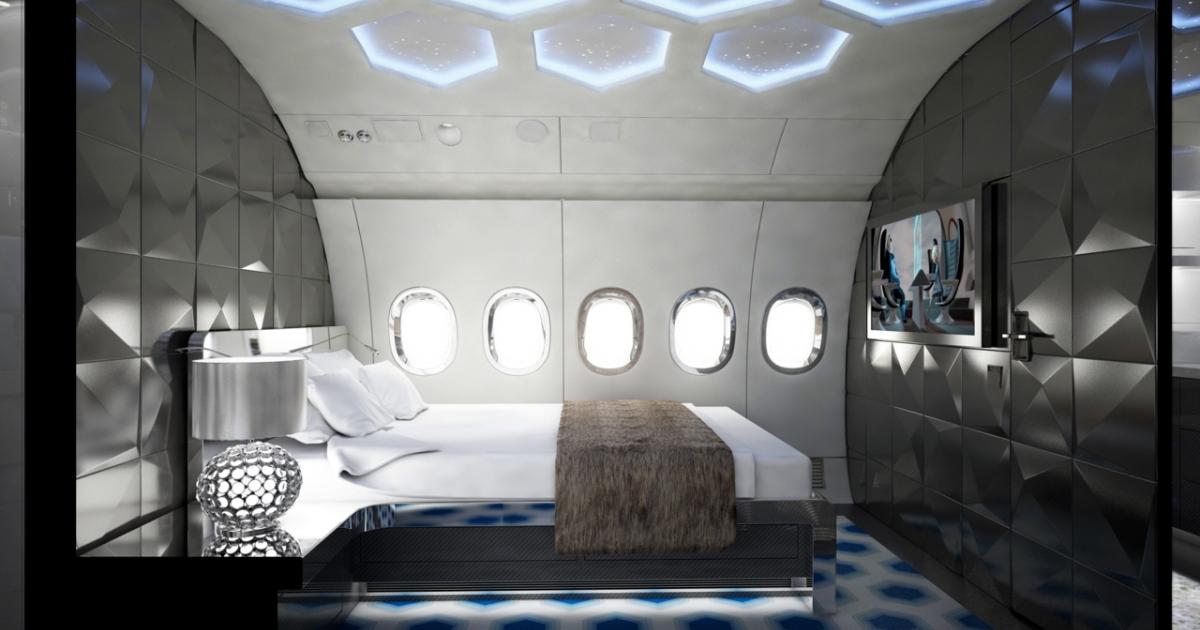 New York-based designer Edese Doret conceived the modern design of Royal Jet's new BBJ cabins. (Image: Lufthansa Technik)