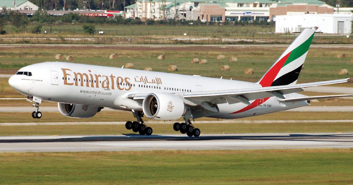 Emirates has announced daily Boeing 777-200LR operations from Dubai to Panama City, starting next February. The new service will become the world’s longest non-stop flight at 17 hours, 35 minutes westbound. The late Maurice Flanagan, who set up Emirates with Tim Clark 30 years ago, claimed that long-range Boeing 777-200LRs enabled the United Arab Emirates’ international airline to fly non-stop to anywhere except the south Pacific’s Galapagos Islands. (PHOTO Alex Steffler)