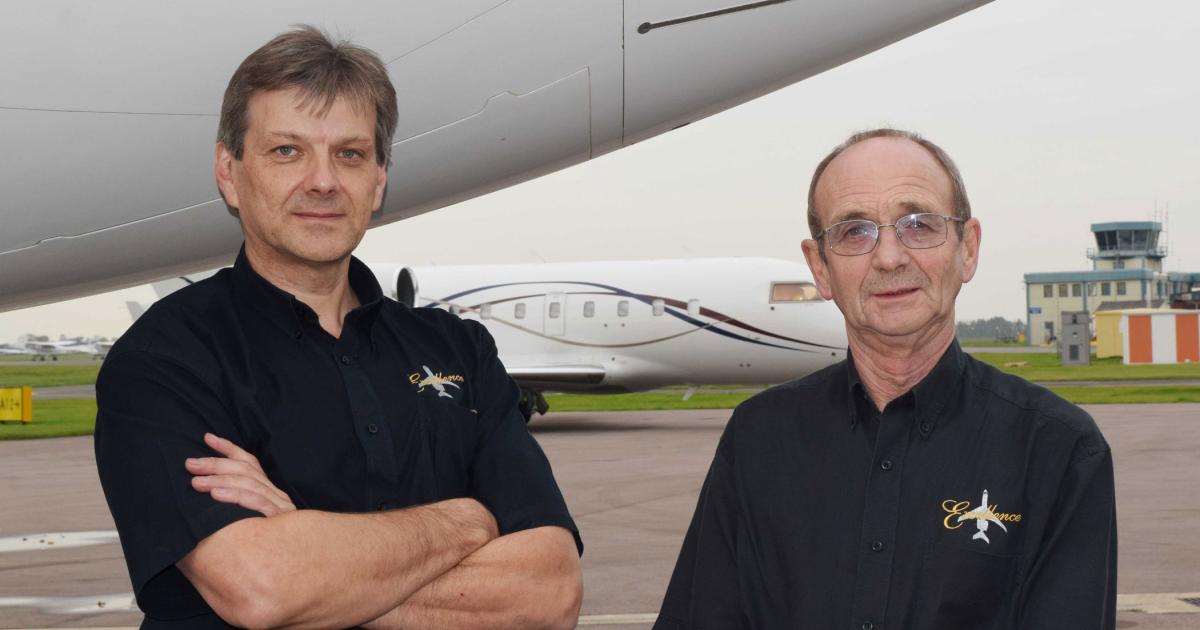 (L-R): Colin Solley, founder and managing director of Excellence Aviation, and Mike Smith, partner in the company, at London Oxford Airport.