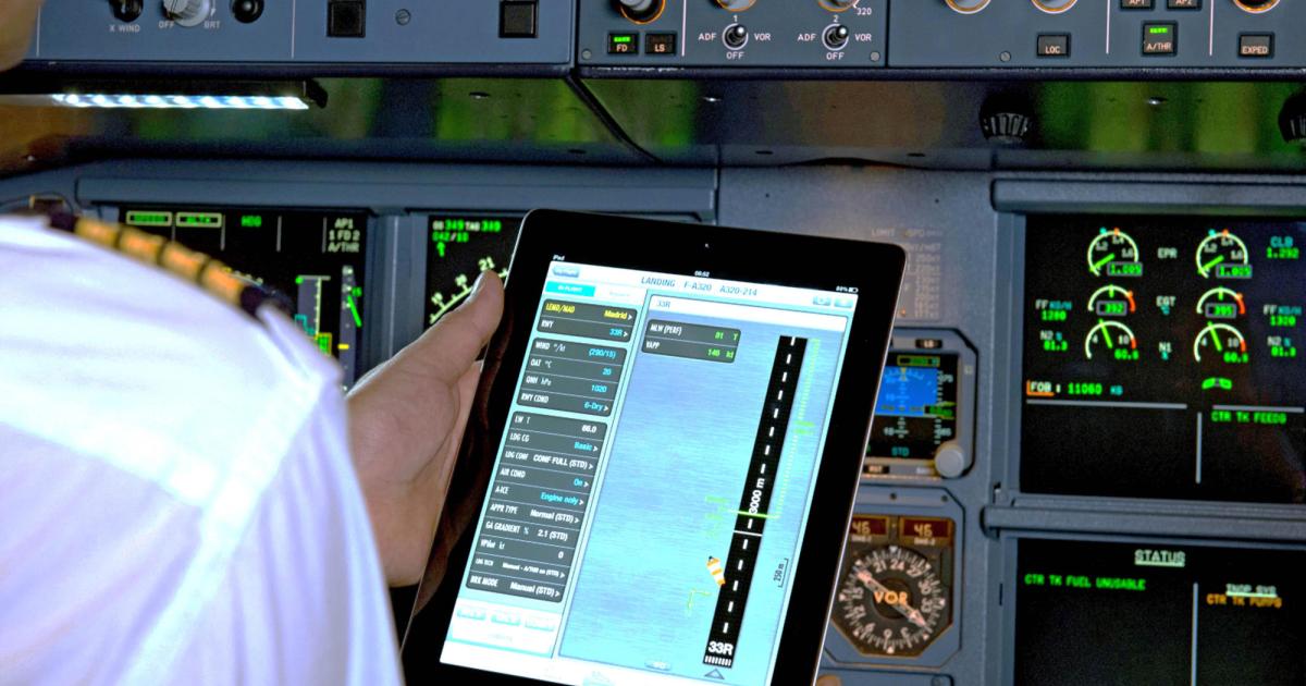 Navtech is already working to integrate its flight operations solutions with the Airbus Fly Smart electronic flight bag. [Photo: Airbus]