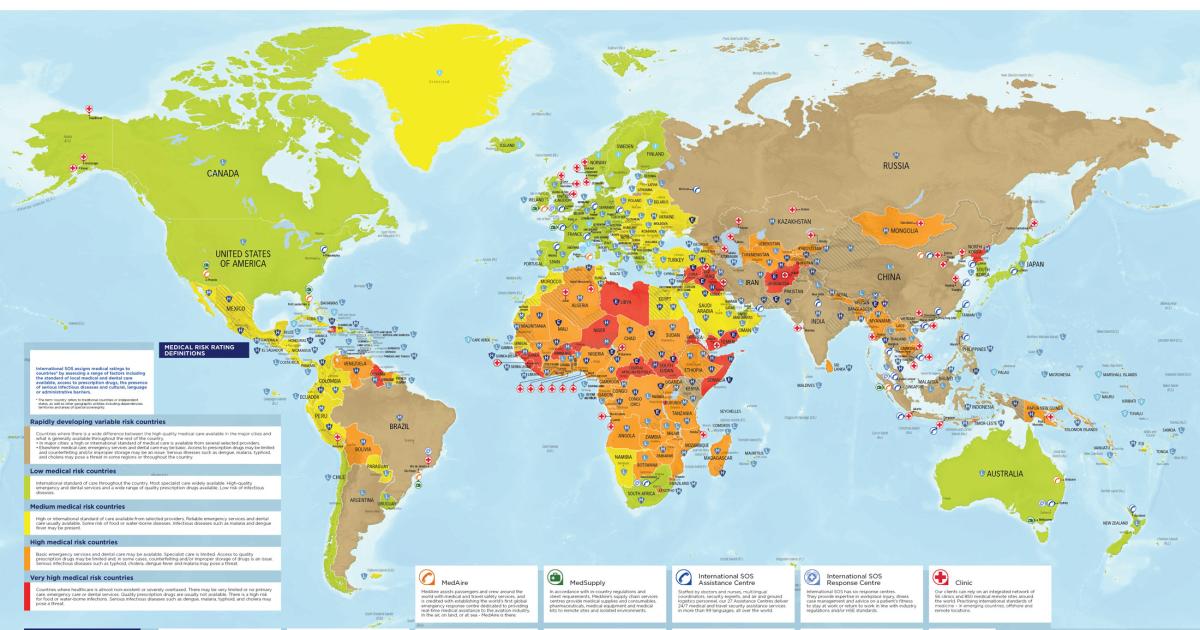 MedAire's latest version of its annual global health threat map now features added safety concerns for each country.