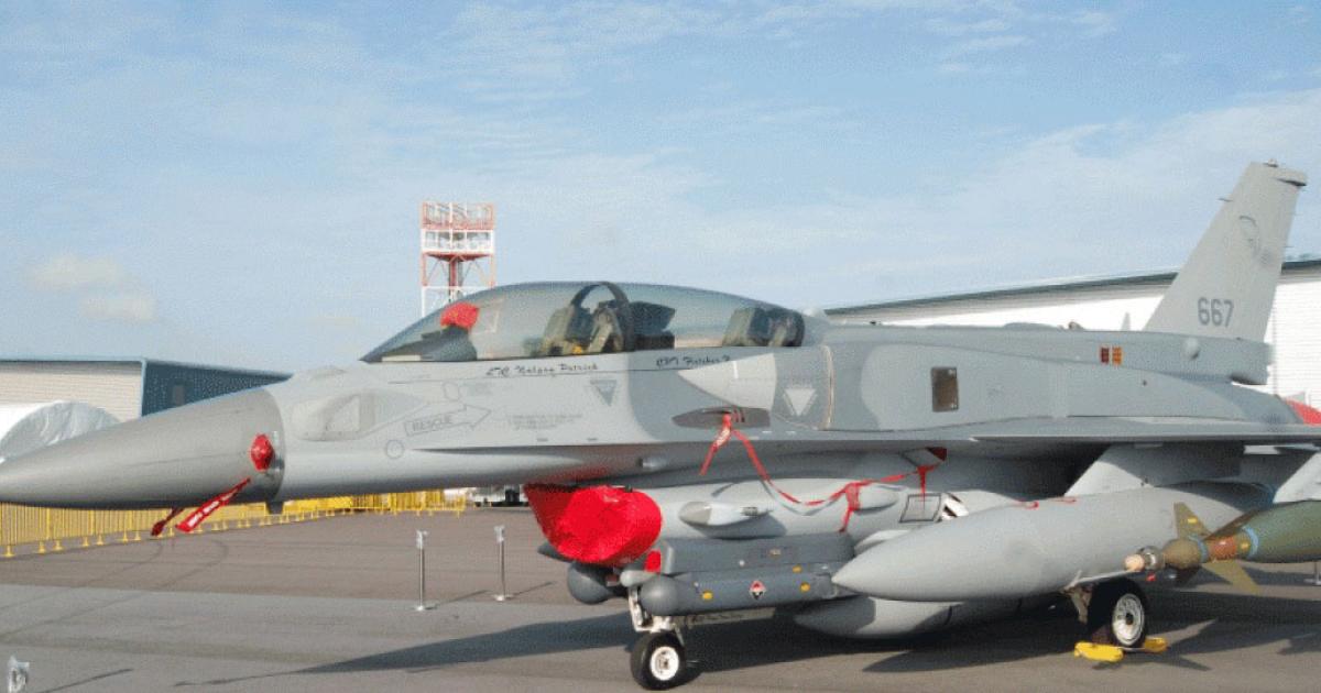 A Singaporean ‘F-16D-Plus’ on static display. The island nation has become the second Asian country to confirm an upgrade with Lockheed Martin for the long-serving combat jet. (Photo: Chris Pocock) 
