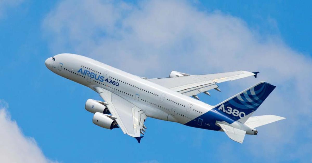 Airbus has collected commitments and firm orders for 15 A380s over the past week. (Photo: Airbus) 