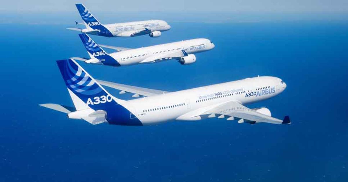Airbus's agreement with Iran Air includes 45 A330s, 16 A350s and 12 A380s. (Photo: Airbus) 