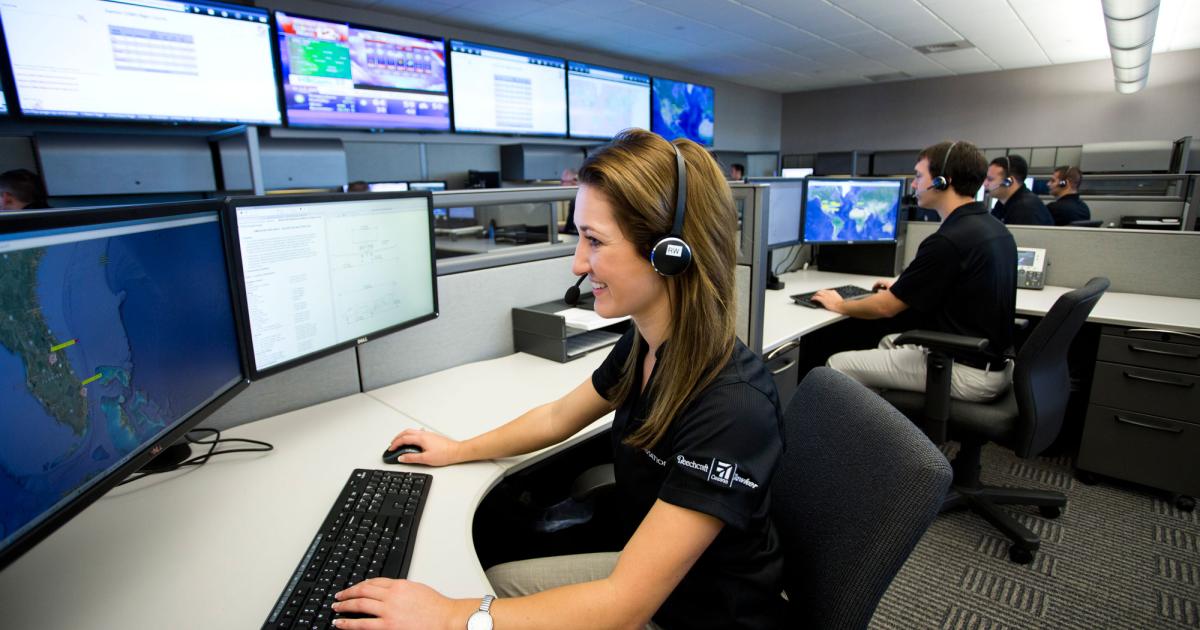 With technical support services available 24/7, Textron Aviation’s 1Call team oversees every step of an unscheduled maintenance event using displays that tracks calls, air response aircraft and mobile service units through issue resolution. The team is based at the Textron Aviation Service Center at Wichita Dwight D. Eisenhower National Airport. (Photo: Textron Aviation)