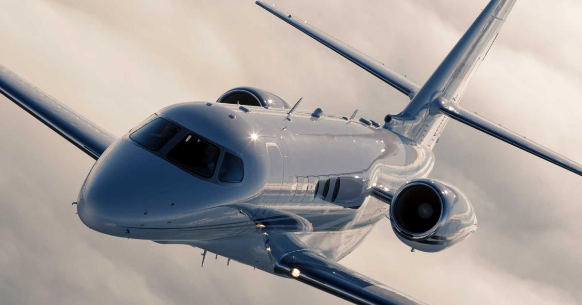 A ramp up in shipments of the Cessna Citation Latitude will bump up overall deliveries and revenues at Textron Aviation this year. The manufacturer handed over four of the midsize jets in the fourth quarter of 2015, but plans to deliver 30 of them to customers this year. (Photo: Textron Aviation)