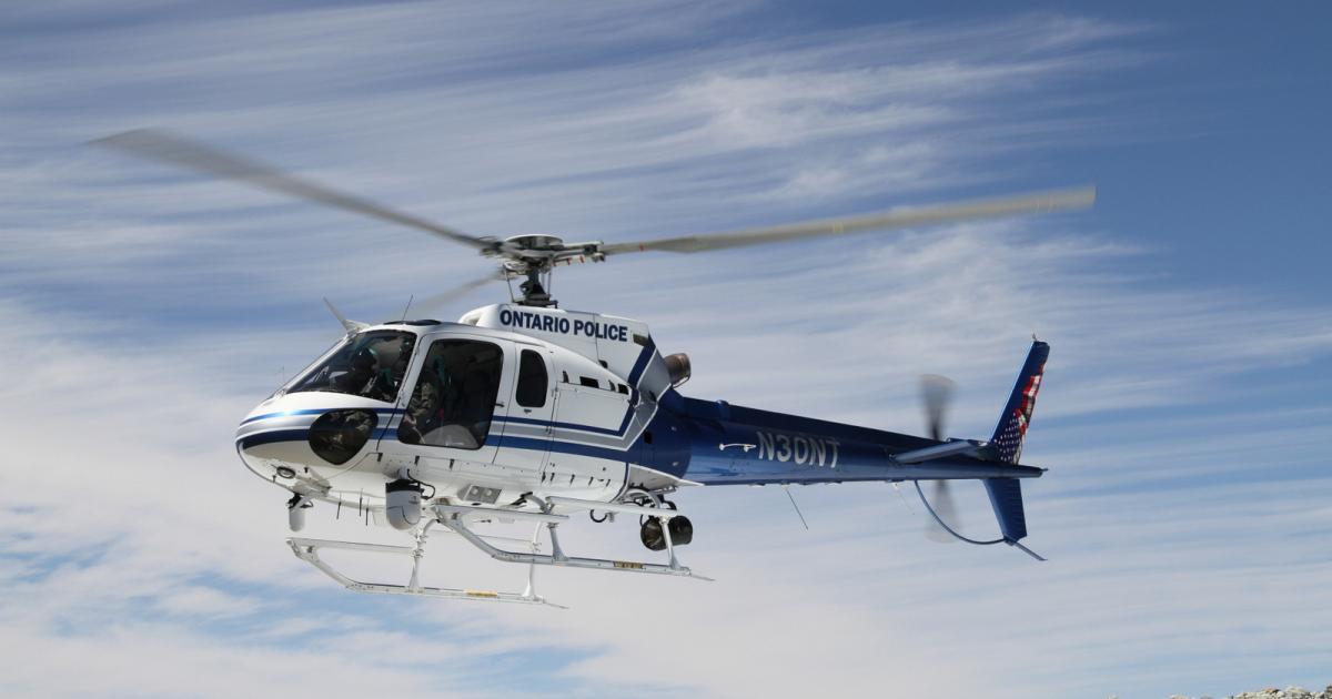 The Ontario Police Department accepted its first Airbus Helicopters H125, an addition to its fleet of two AS350 B2s. Three other California law enforcement agencies also recently took delivery of Airbus H125 AStars. (Photo: Airbus Helicopters)