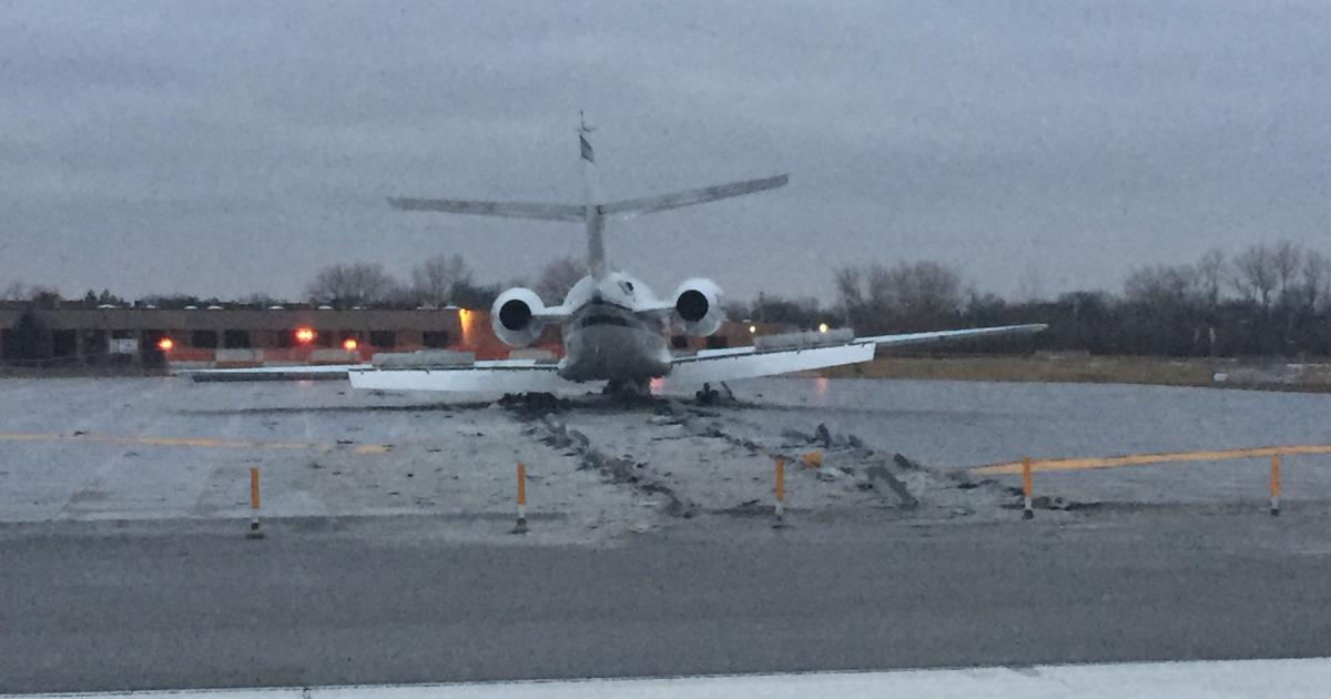 An engineered material arresting system at Chicago Executive Airport prevented a Falcon 20 from overrunning a runway and coming to rest in traffic.