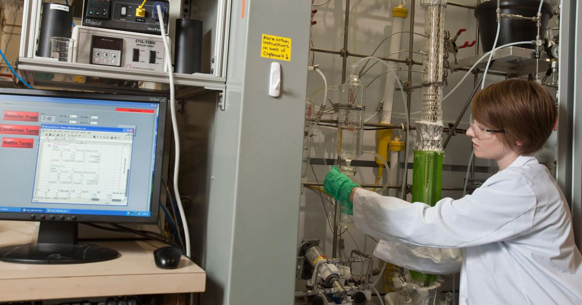 The renewable SAK fuel was produced at the company's demonstration plant in Madison, Wis. Virent will pursue additional testing with outside parties enroute to the fuel blend's certification for use by ASTM. Photo: Virent