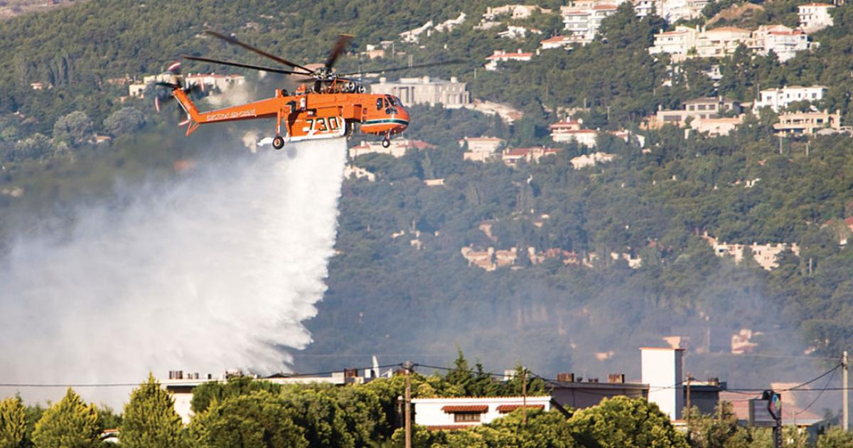 Erickson’s massive Aircrane shows its worth in firefighting, but the company offers plenty of other services: energy, construction, timber harvesting and oil-and-gas. It is self-sufficient at remote locales. 