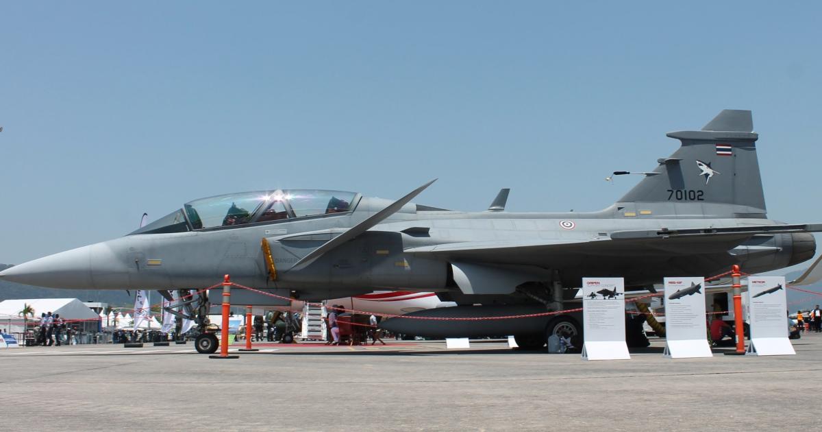 Saab is discussing the sale of six more Gripens to Thailand. (photo: Chris Pocock)