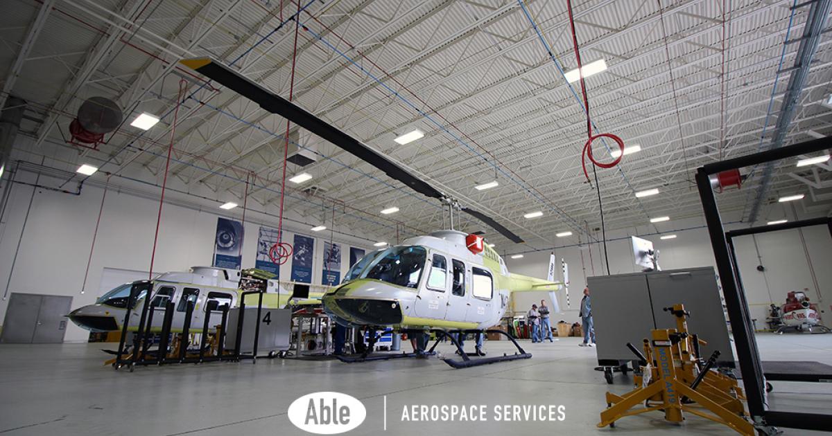  Able Engineering has extensive capability in repairing and overhauling dynamic components for a variety of helicopters.