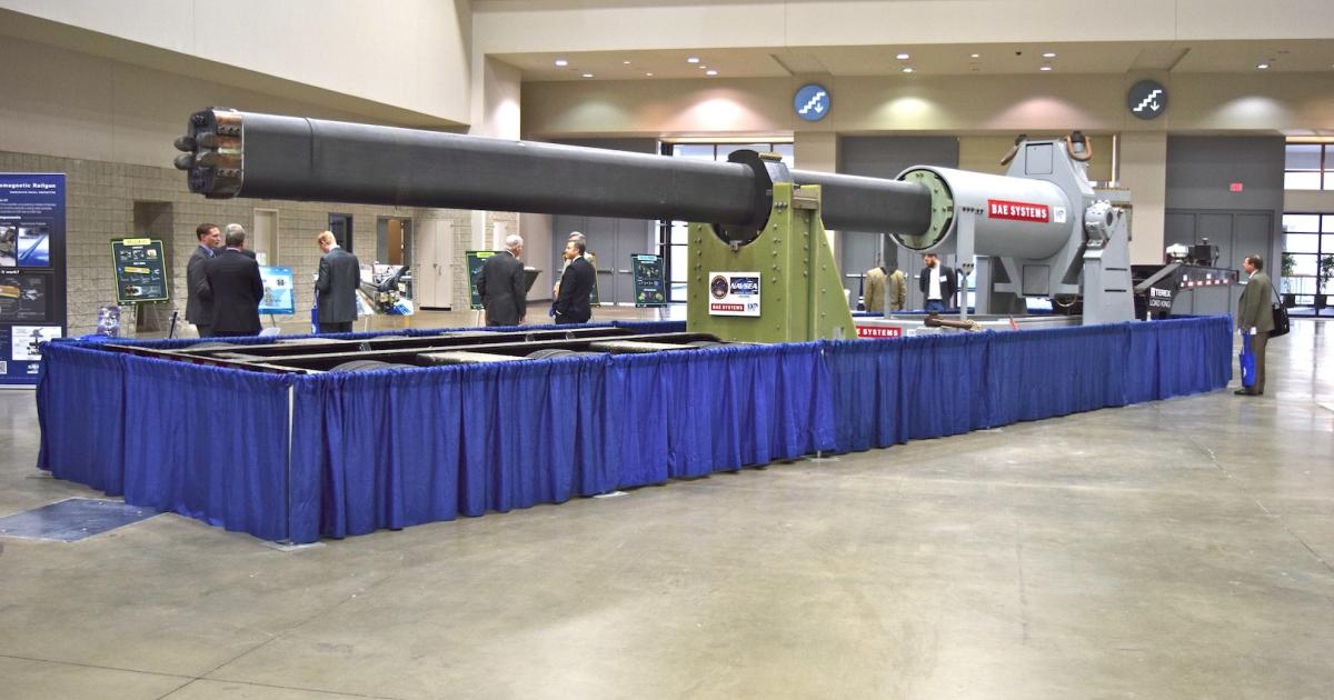 An electromagnetic railgun, capable of firing projectiles at 4,500 mph, was displayed last year in Washington, D.C. (Photo: Bill Carey)