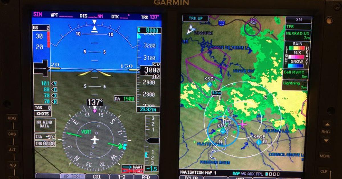 Garmin’s G600 demo units allowed trainees to practice inputting and flying flight plans, including ATC reroutes.