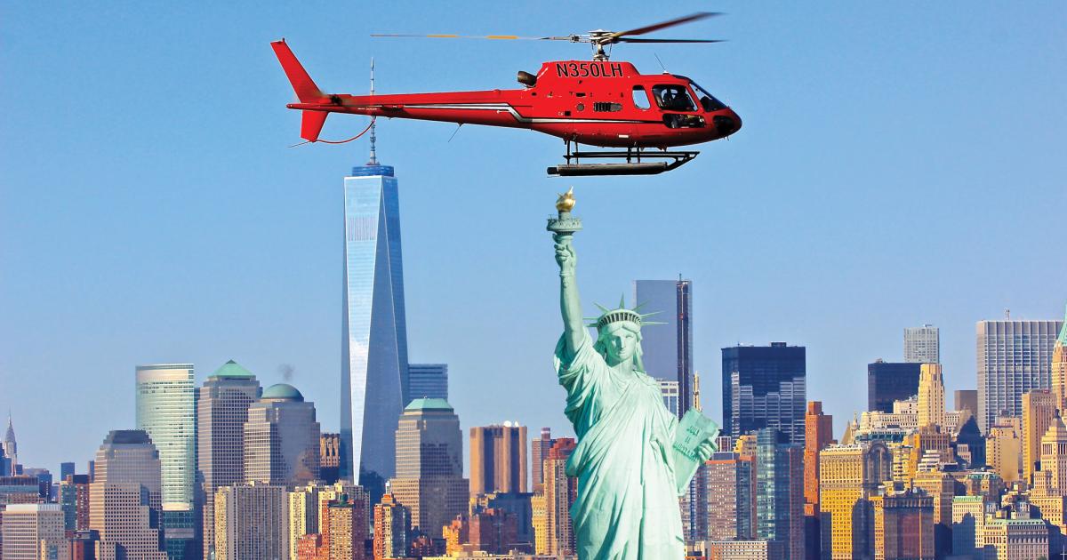 Liberty Helicopters and four other operators offering helitours from Downtown Manhattan Heliport will have to halve the number of flights they conduct by January 2017, according to an executive order signed by New York City mayor Bill de Blasio this week. (Photo: Liberty Helicopters)