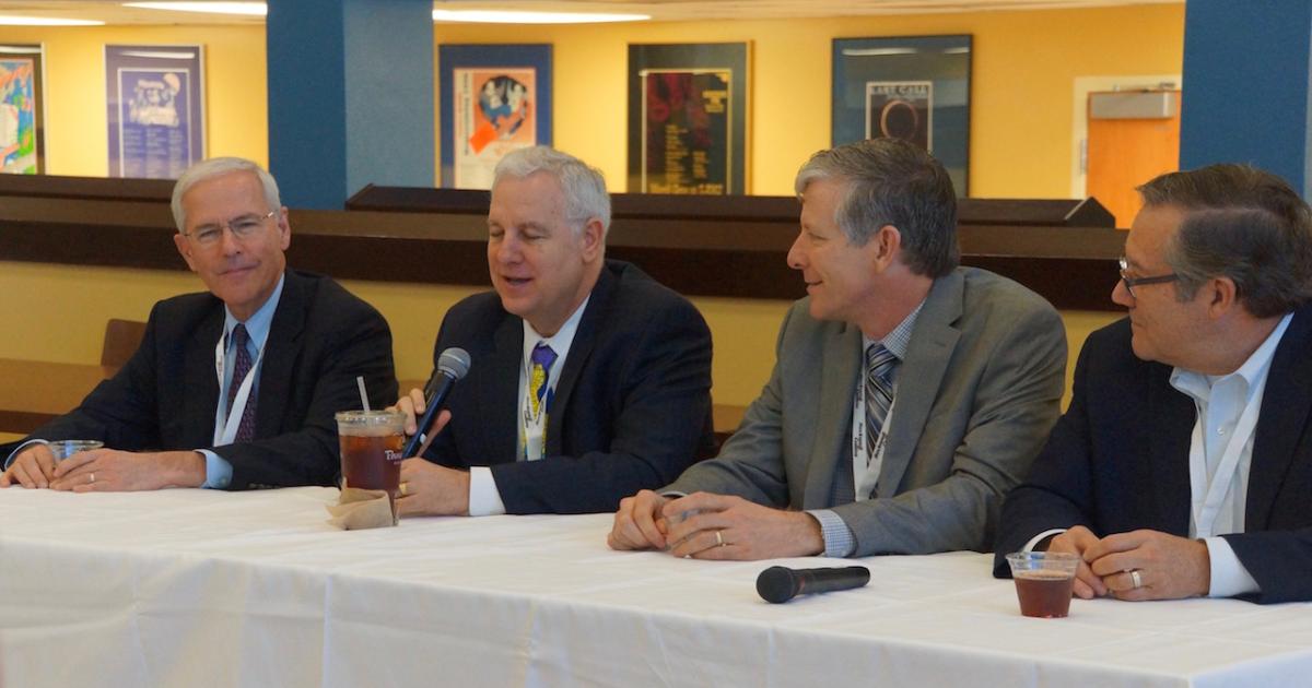 (L to R) AIN NextGen Workshop panel members: NBAA COO Steve Brown; Rich Jehlen, v-p ATM services LS Technologies; Mark O'Donnell, executive v-p Constant Aviation; and Aircraft Electronics Association v-p of government and industry affairs Ric Peri. 