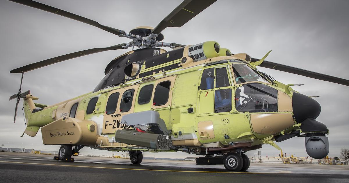 The HForce weapon system will be qualified on the Airbus H225M medium twin helicopter next year. (Photo: Airbus Helicopters)