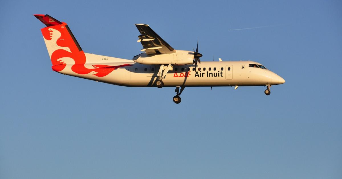 Air Inuit Bombardier Q300s serve some of the northernmost reaches of Canada. (Photo: Flickr: <a href="http://creativecommons.org/licenses/by/2.0/" target="_blank">Creative Commons (BY)</a> by <a href="http://flickr.com/people/husseinabdallah" target="_blank">abdallahh</a>)