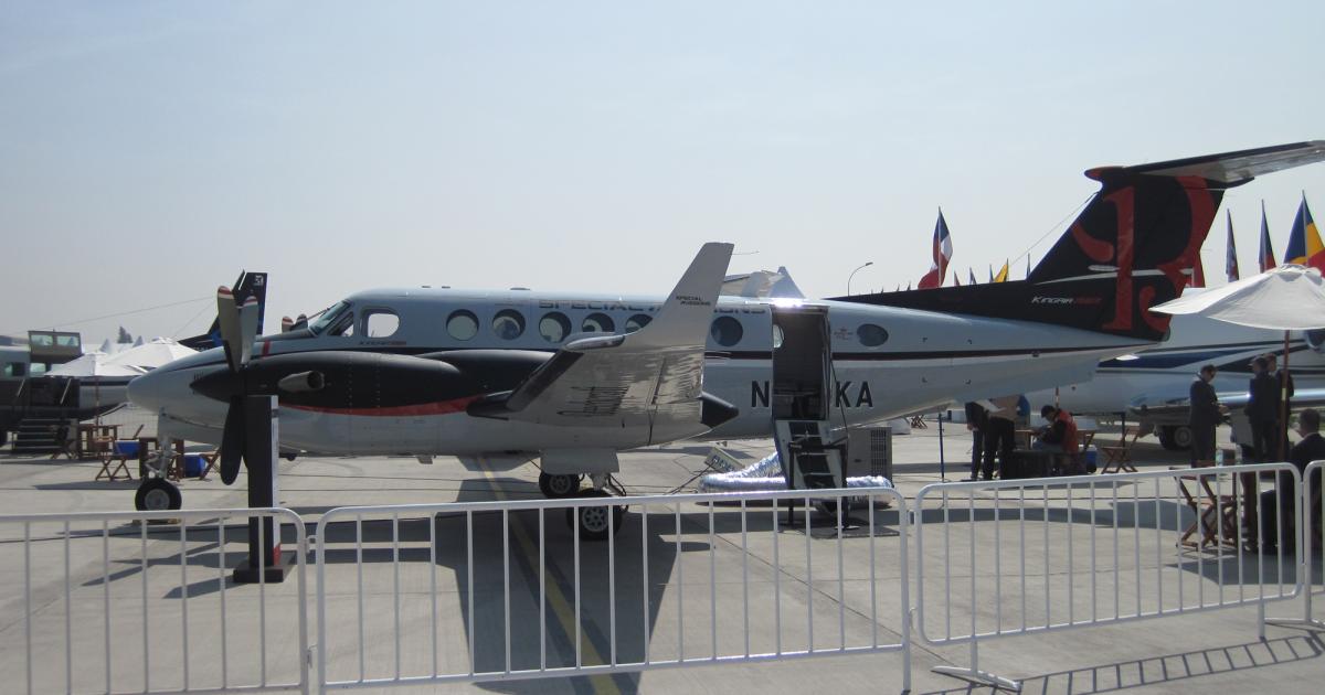 Today at FIDAE 2016 in Santiago, Chile, Textron Aviation announced the expansion of its sales relationship with Santiago-based Aviasur to include Cessna products. Aviasur has represented Beechcraft aircraft, such as this King Air 350ER on display this week at FIDAE, for the past five years. With this expansion, the local firm is now able to offer the complete Beechcraft and Cessna product lines to the Chilean market. (Photo: Textron Aviation)