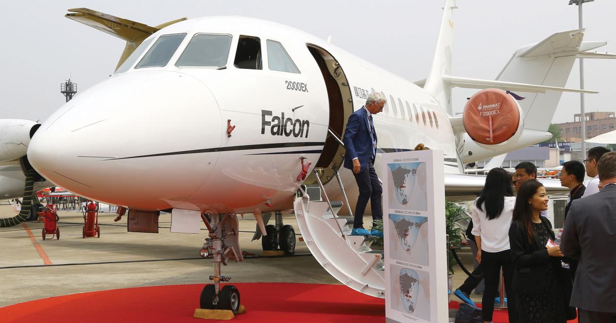 Over the past several years, Dassault Falcon has built up continuous investment in its support network in China. The outreach has supported not only Chinese operators, but also transient customers who regularly visit the region. (Photo: David McIntosh/AIN)