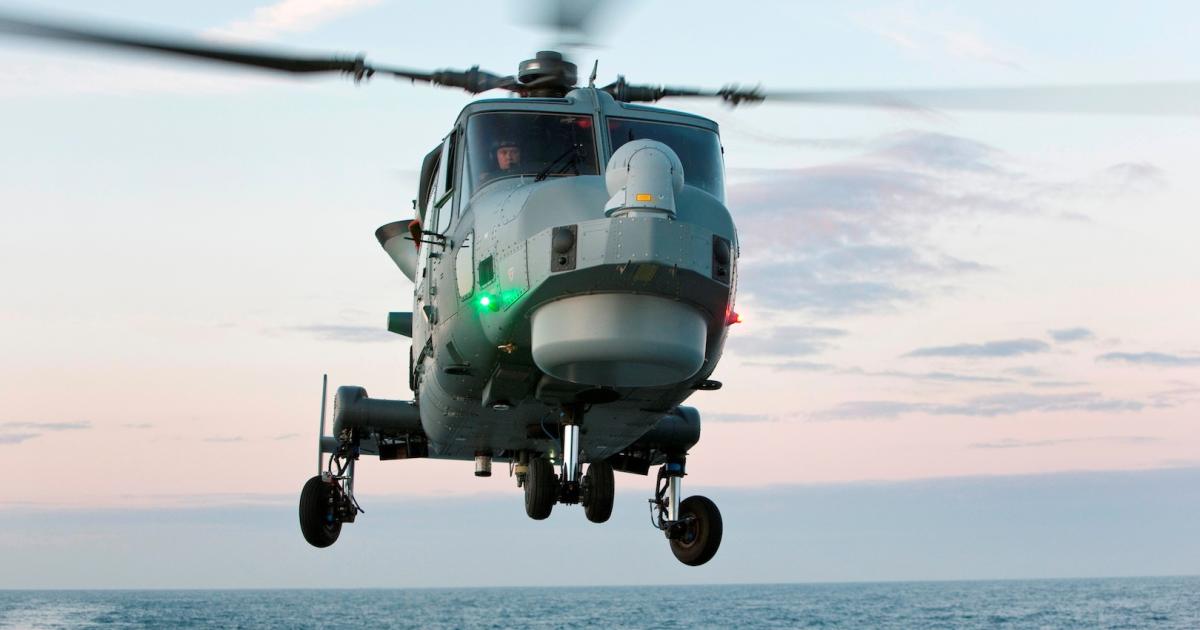 The Philippines plans to deploy its two AgustaWestland AW159 Wildcat helicopters on two new frigates. (Photo: Finmeccanica)