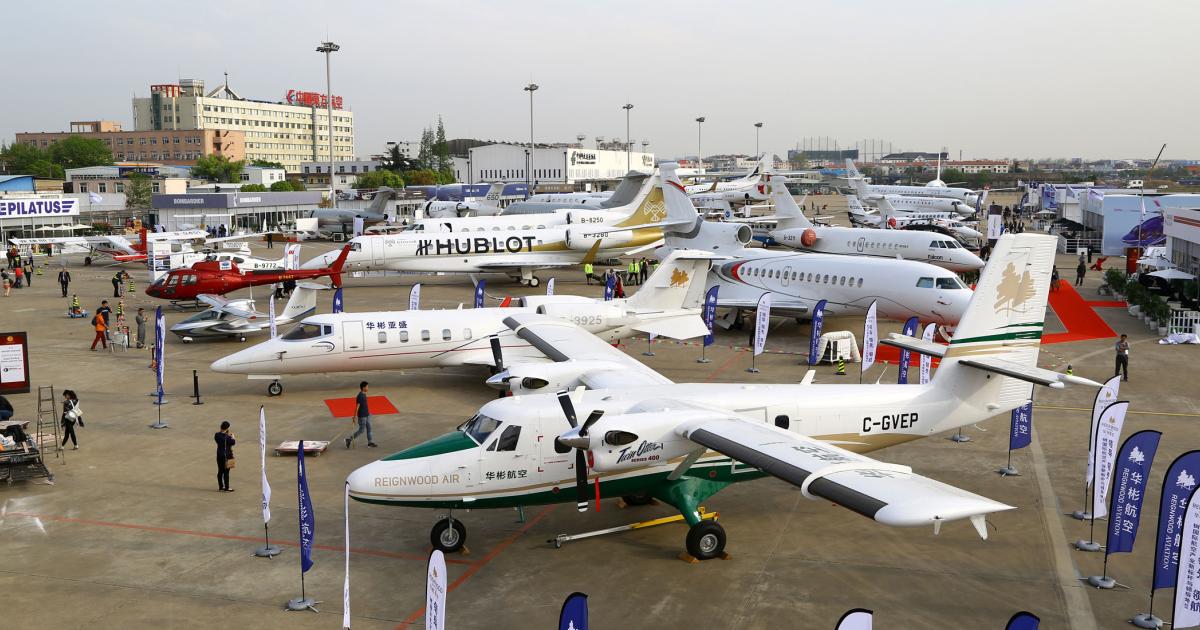 This year’s ABACE occupies the largest footprint in the show’s history. The more than 30 aircraft on exhibit in the static display range from piston engine singles to intercontinental corporate jets, to helicopters, demonstrating the wide diversity of business aircraft. (Photo: David McIntosh/AIN)