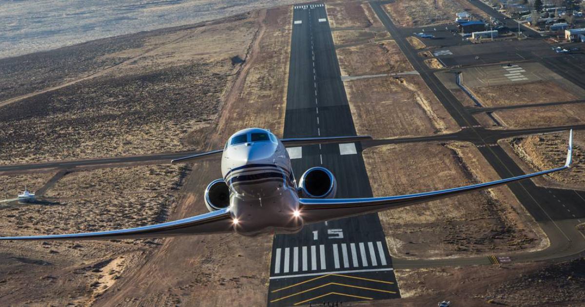 Though the G650 backlog held to 24 months, deliveries at Gulfstream slid 15.6 percent in the first quarter as shipments of its G450 and G550 begin to wane. (Photo: Gulfstream Aerospace)