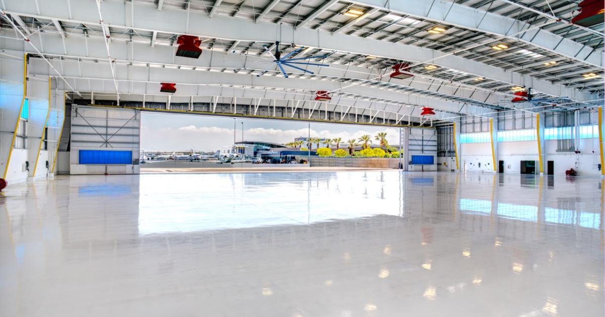 Atlantic's new hangar at LAX can hold five of the latest class of ultra-long-range business jets without overlapping their wings.
