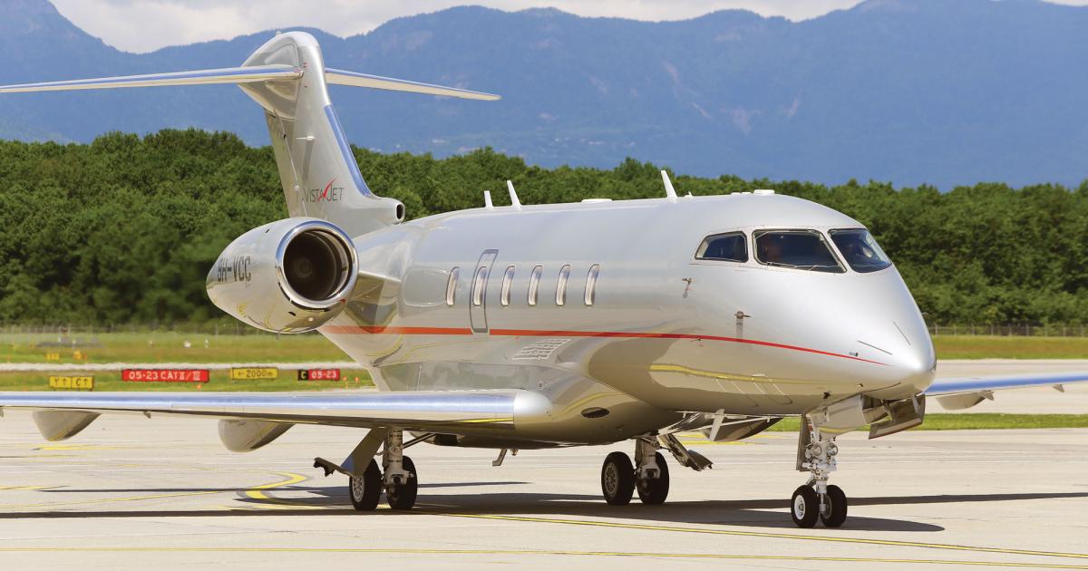 Sales and deliveries of Bombardier's super-midsize Challenger 350 remained strong in the first quarter. This airplane model alone accounted for about half of the sales and shipments at the company's business jet division during this period. (Photo: David McIntosh/AIN)