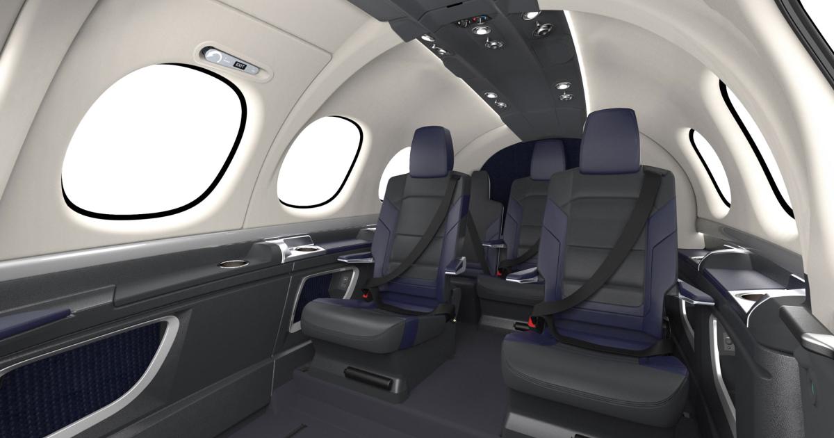 For the cabin of the Vision Jet Cirrus turned its attention to flexibility: the modular seating can be configured for four, five or six passengers, plus the pilot. (Photo: Cirrus Jet)