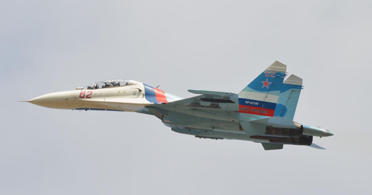 The Sukhoi Su-30M2 is an air superiority version of the Flanker for the Russian air force. (Photo: Vladimir Karnozov)