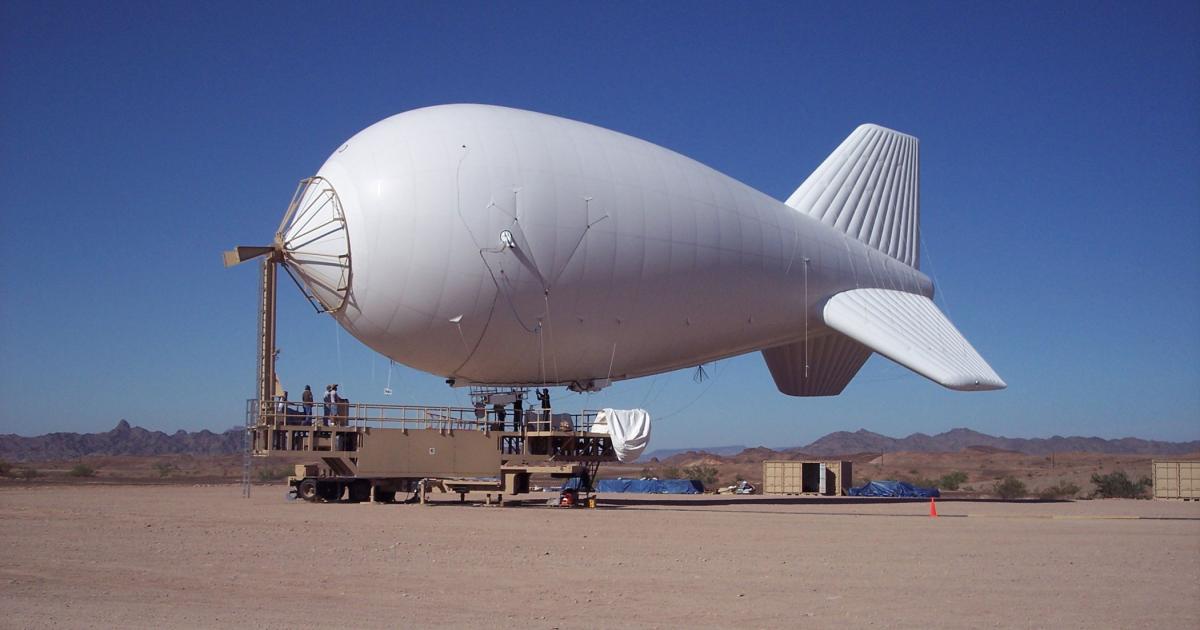 Lockheed Martin says that its Persistent Threat Detection Systems (PTDS) aerostats have been operationally proven over Afghanistan and Iraq. (Photo: Lockheed Martin)