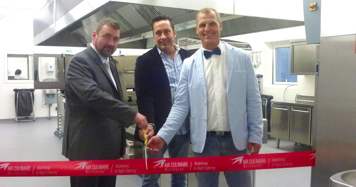 Thierry Fournier, general manager of Air Culinaire Worldwide Paris; Steven Roberts, senior v-p of global operations for Air Culinaire Worldwide; Paul Schweitzer, senior v-p of global sales and marketing at Air Culinaire Worldwide. 
