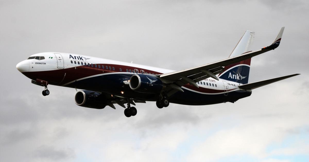 Several Nigerian airlines, including Lagos-based Arik Air, have seen operations disrupted by a shortage of jet fuel. (Photo: Flickr: <a href="http://creativecommons.org/licenses/by-sa/2.0/" target="_blank">Creative Commons (BY-SA)</a> by <a href="http://flickr.com/people/allenthepostman" target="_blank">allenthepostman</a>) 