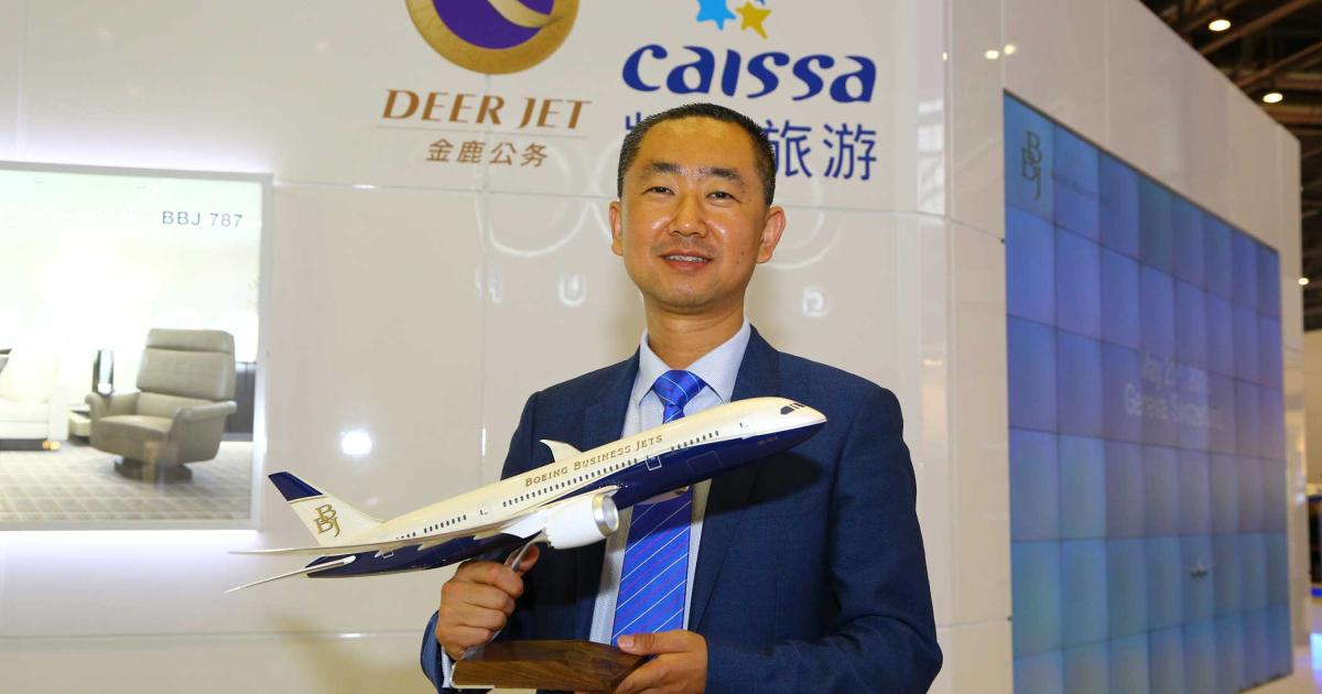 Deer Jet chairman and president Zhang Peng sees improvement this year in the Chinese business aviation market.