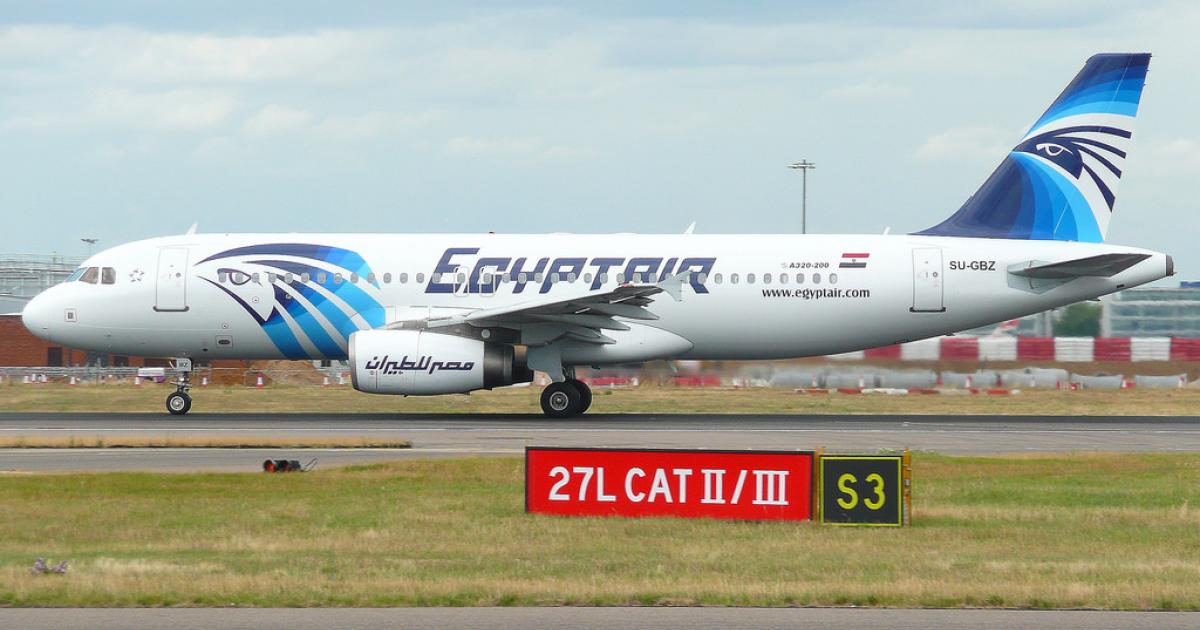 An Egyptair Airbus A320 taxis at London Heathrow Airport. (Photo: Flickr: <a href="http://creativecommons.org/licenses/by-sa/2.0/" target="_blank">Creative Commons (BY-SA)</a> by <a href="http://flickr.com/people/tagsplanepics-lhr" target="_blank">tagsplanepics-lhr</a>)