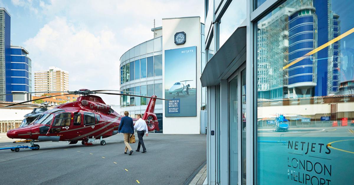 Helping to leverage what it calls a "strong period of growth" over the beginning of 2016, NetJets Europe has not only partnered with London's only CAA-certified heliport, but also rebranded the facility with the NetJets name. (Photo: NetJets)