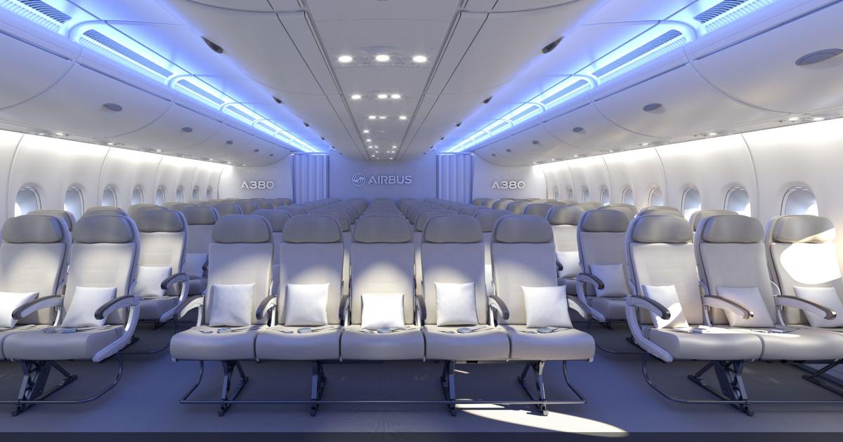 Economy passengers in Airbus’s A380 will experience 11-abreast seating, as the manufacturer strives to maximize revenue for operators. With 10 more business-class positions, a total of 23 more seats are part of the plans.
