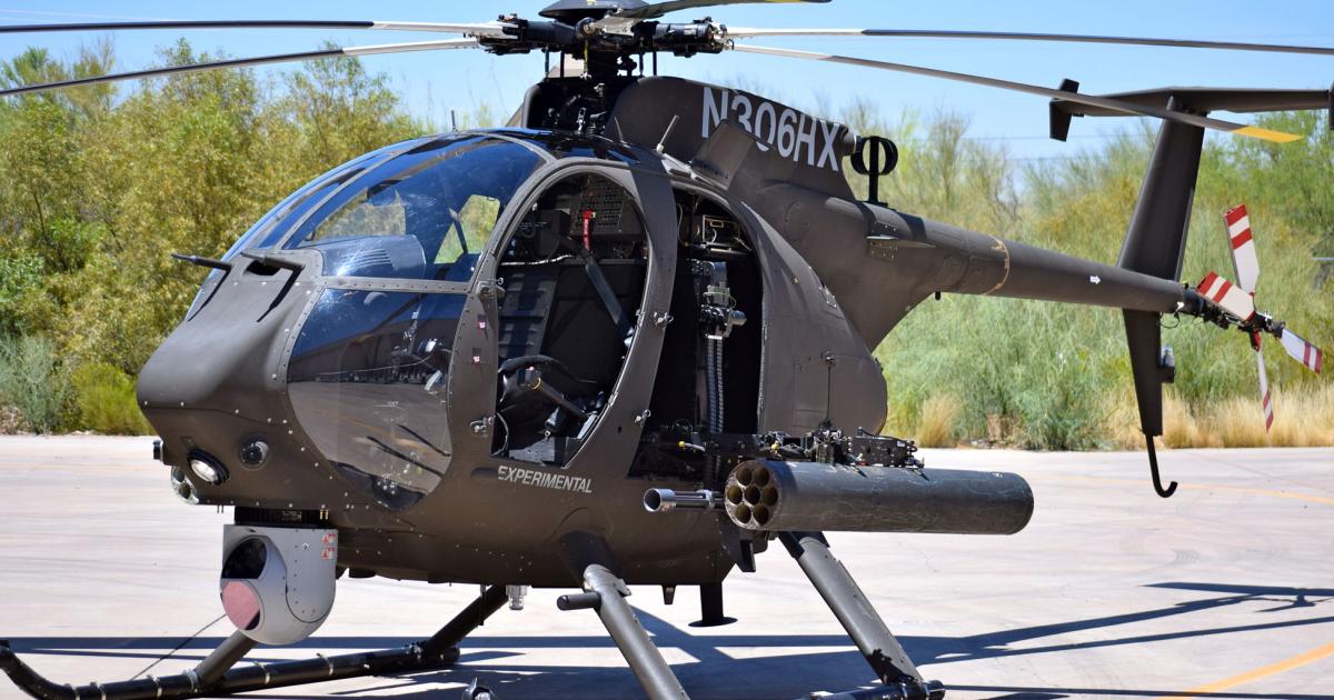The single-engine AH-6I light attack helicopter can be fitted with multiple weapons, including a machine gun, mini-gun, rockets and semi-active laser Hellfire missiles.