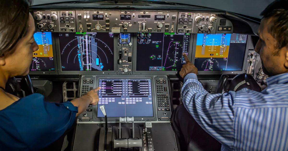 Boeing has revealed plans to include touchscreen displays in the cockpit of its new 777X airliner. [Photo: Boeing]
