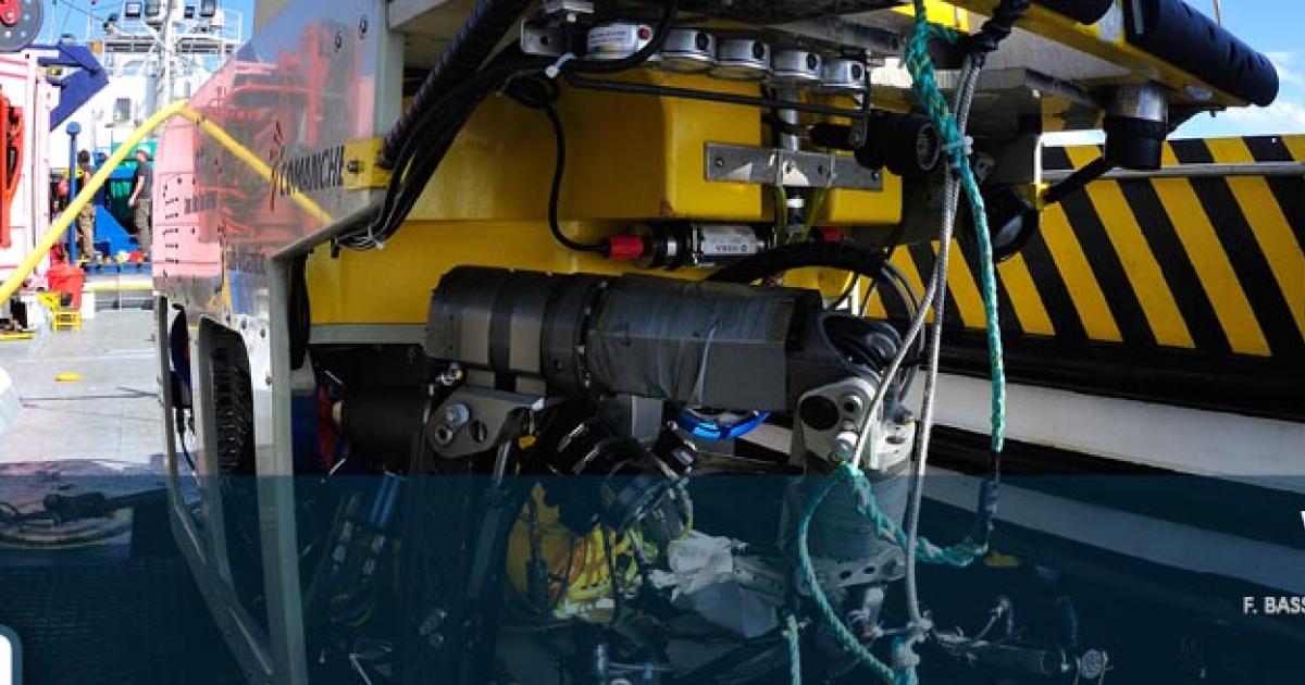 Accident investigation teams searching for the wreckage of an Egyptair A320 that crashed in to the Mediterranean Sea in May are using an underwater robot to search to depths of 10,000 feet. [Photo: BEA]