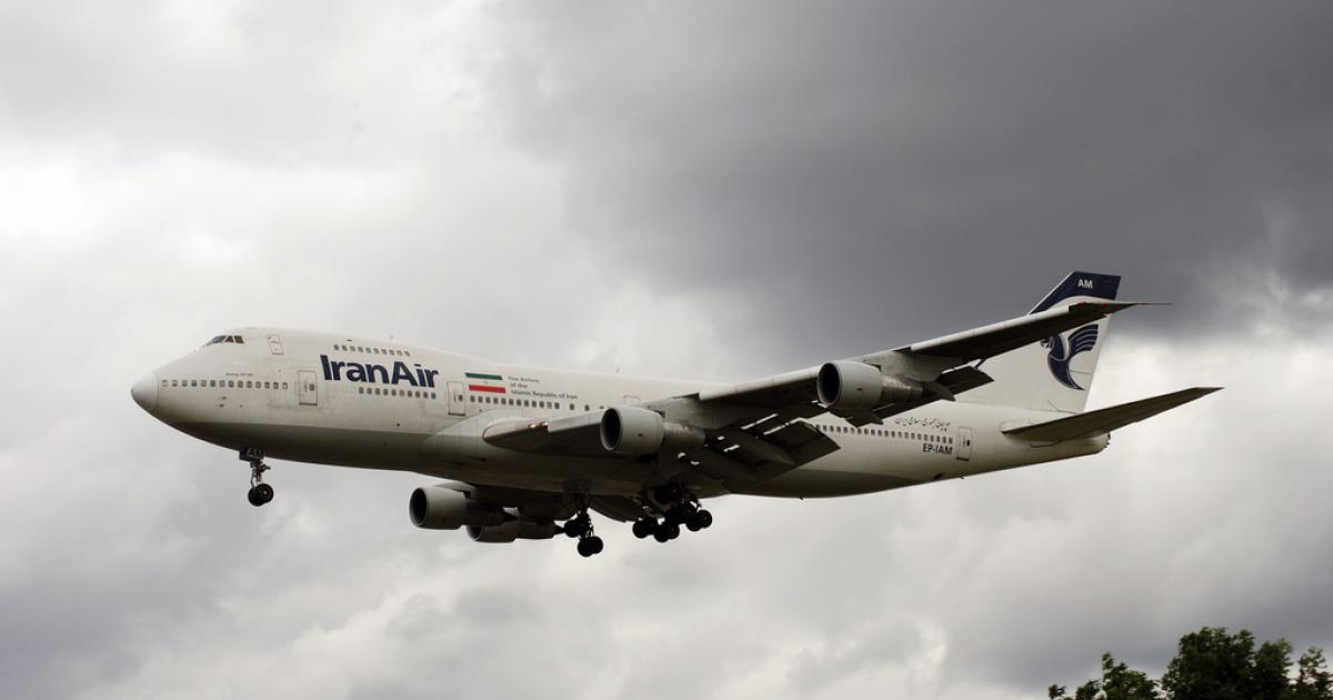 An aged IranAir Boeing 747-100 approaches London Heathrow Airport. (Photo: Flickr: <a href="http://creativecommons.org/licenses/by-sa/2.0/" target="_blank">Creative Commons (BY-SA)</a> by <a href="http://flickr.com/people/allenthepostman" target="_blank">allenthepostman</a>)