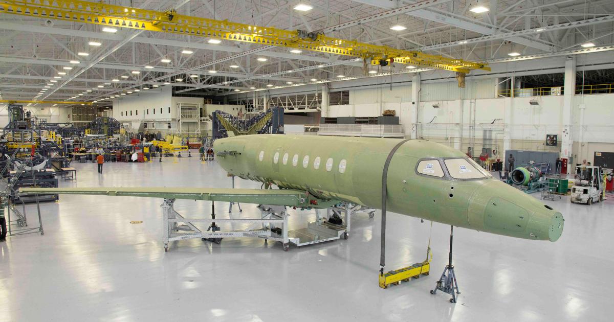 Cessna Aircraft continues to make progress toward first flight for its new Citation Longitude. The super-midsize jet has now been powered on and is on track to fly this summer, said parent company Textron Aviation. (Photo: Textron Aviation)