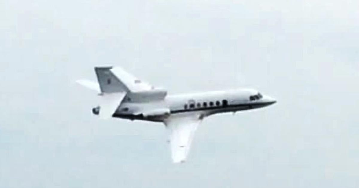 In a June 25 video (embedded below) shot by a Norwegian Cruise Line passenger, a French navy Falcon 50 maritime surveillance aircraft makes a low pass alongside the cruise liner, which had just departed from Bermuda. (Photo and video: Richard Ogle)