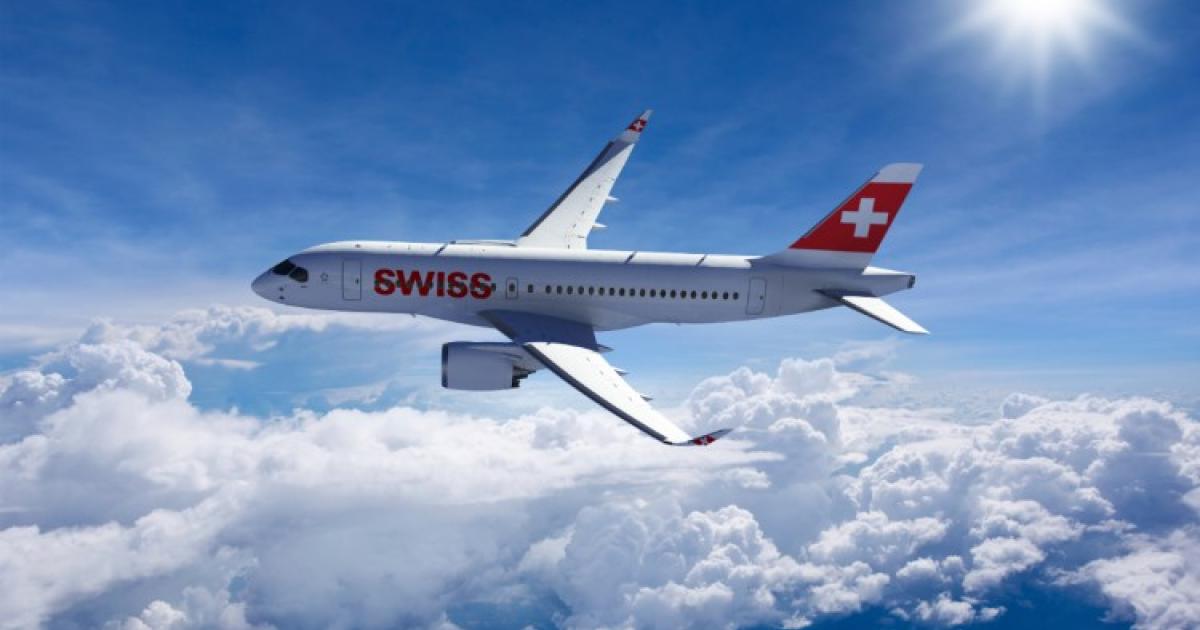 Swiss holds a firm order for 30 CS100s. (Image: Bombardier)