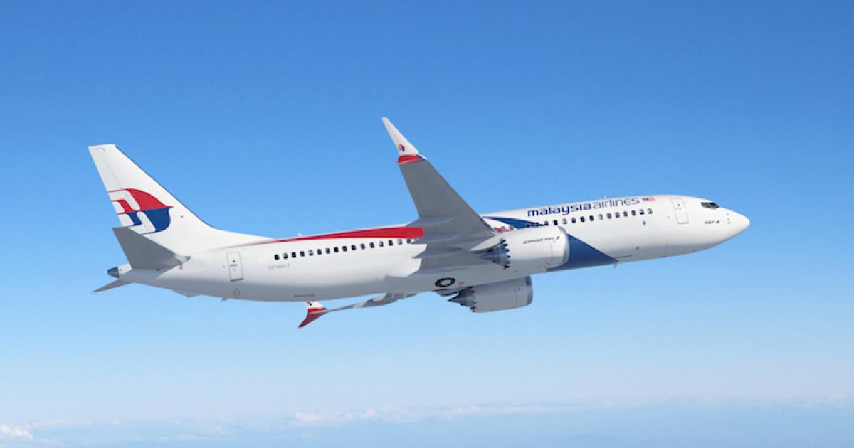 Malaysia Airlines expects to take delivery of its first Boeing 737 Max 8 in the third quarter of 2019. (Image: Boeing)