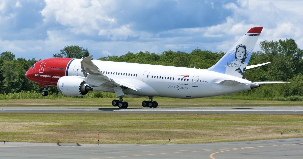Norwegian Air Shuttle's UK subsidiary seeks to operate flights to the U.S. from London's Gatwick Airport. (Photo: Boeing)