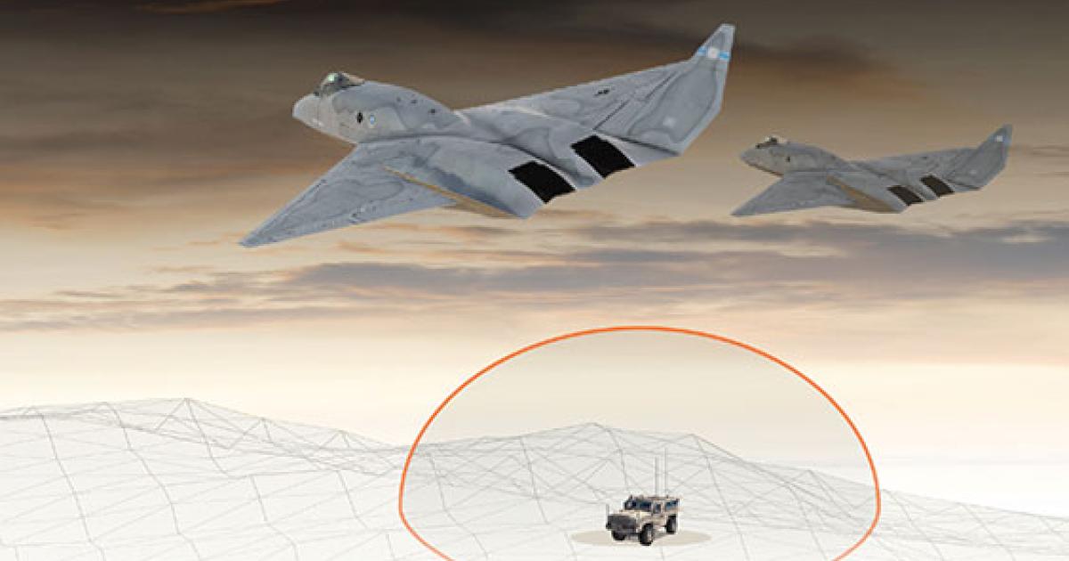 Intriguingly, BAE Systems chose to illustrate its electronic warfare briefing with images of the YF-23, Northrop’s good-looking but losing contender for the U.S. Air Force Advanced Tactical Fighter competition that was won by the Lockheed F-22 Raptor. (Image: BAE Systems)